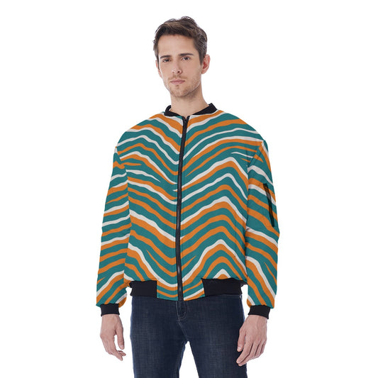Miami Football Game Day All-Over Print Men's Bomber Jacket With Sleeve Pocket