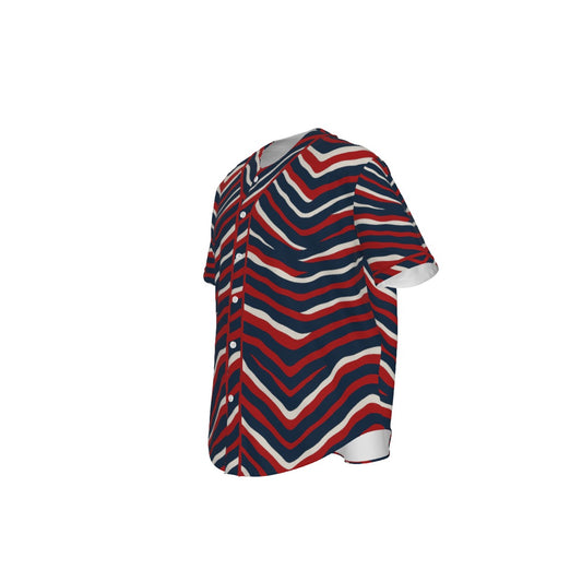 New England Football Game Day All-Over Print Men's Short Sleeve Baseball Jersey With Pinstripes