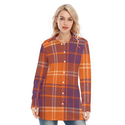 Clemson - Tigers tartan plaid  Women's Long Shirt