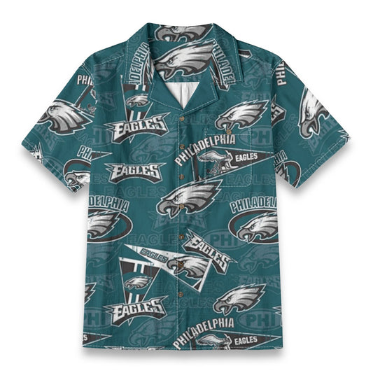 Philadelphia Football Game Day All-Over Print Men's Casual Hawaiian Short Sleeve Shirt | 125GSM Cotton