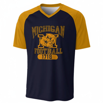 Michigan - Wolverines Football V-Neck Short Sleeve T-Shirt