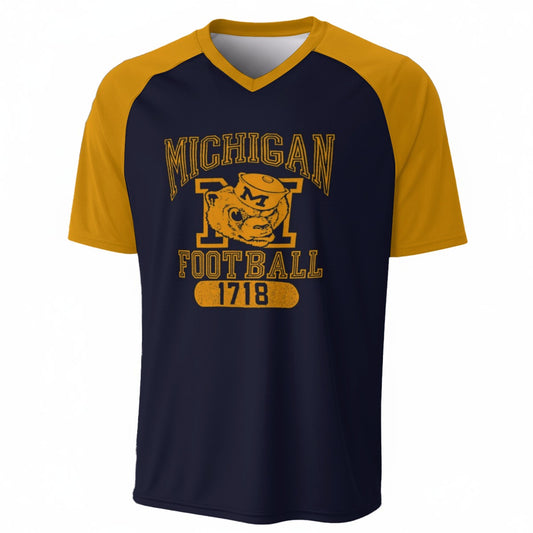 Michigan - Wolverines Football V-Neck Short Sleeve T-Shirt