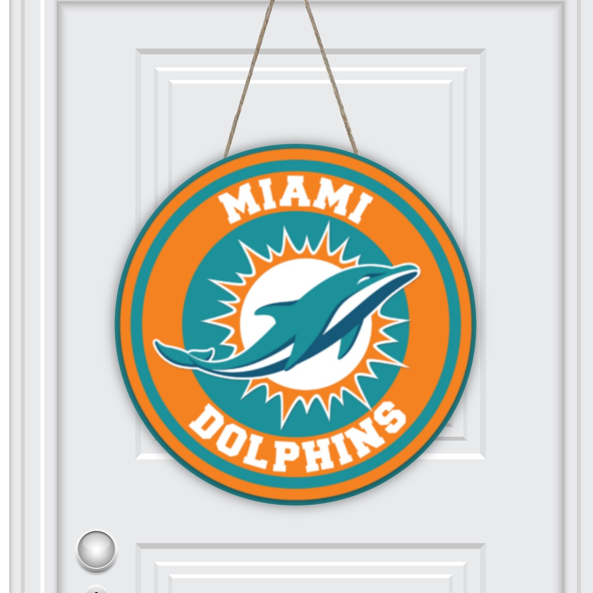 Miami Football Game Day Round House Number Door Hanger