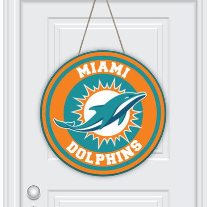 Miami Football Game Day Round House Number Door Hanger