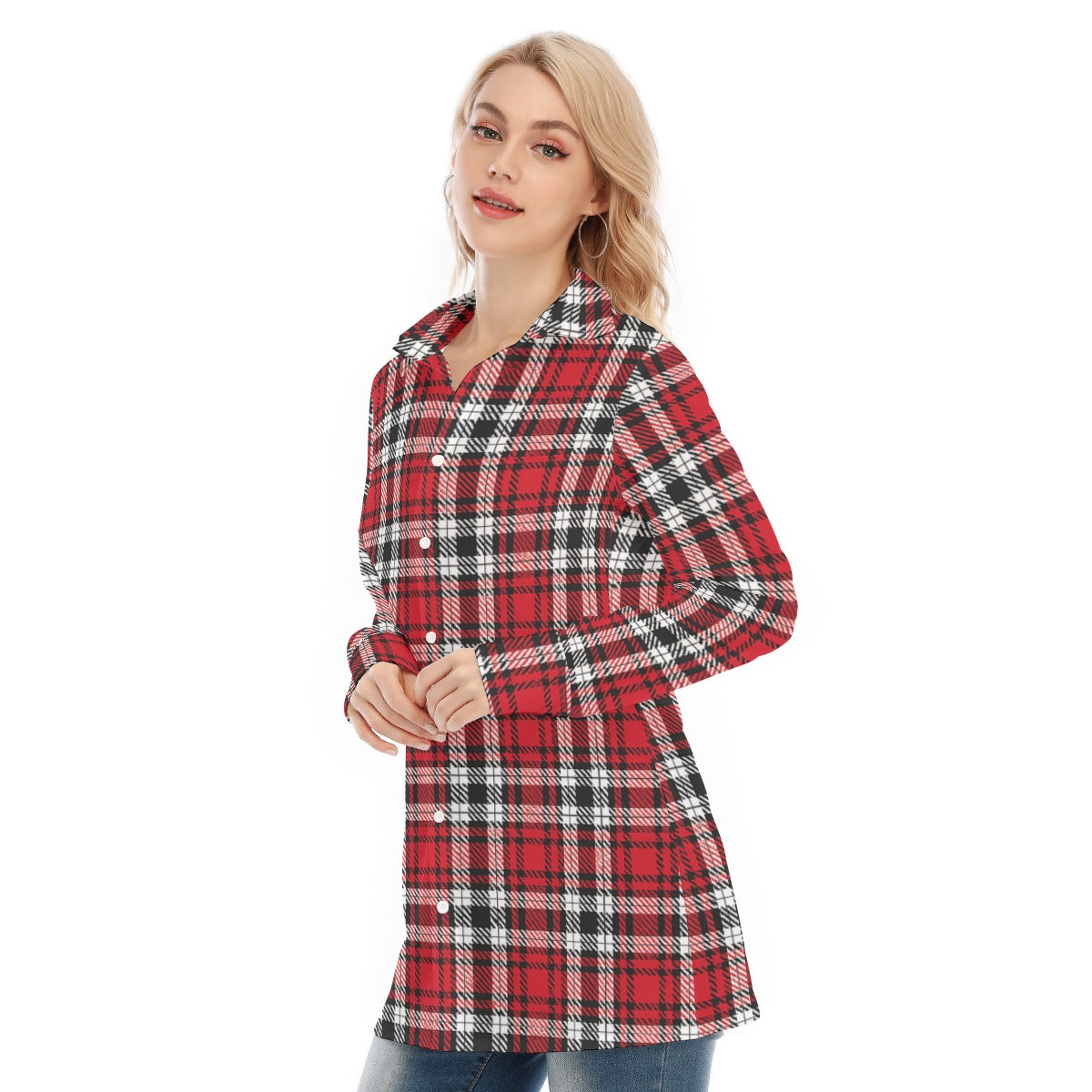 Louisville Cardinals Tartan Plaid Women's Long Shirt