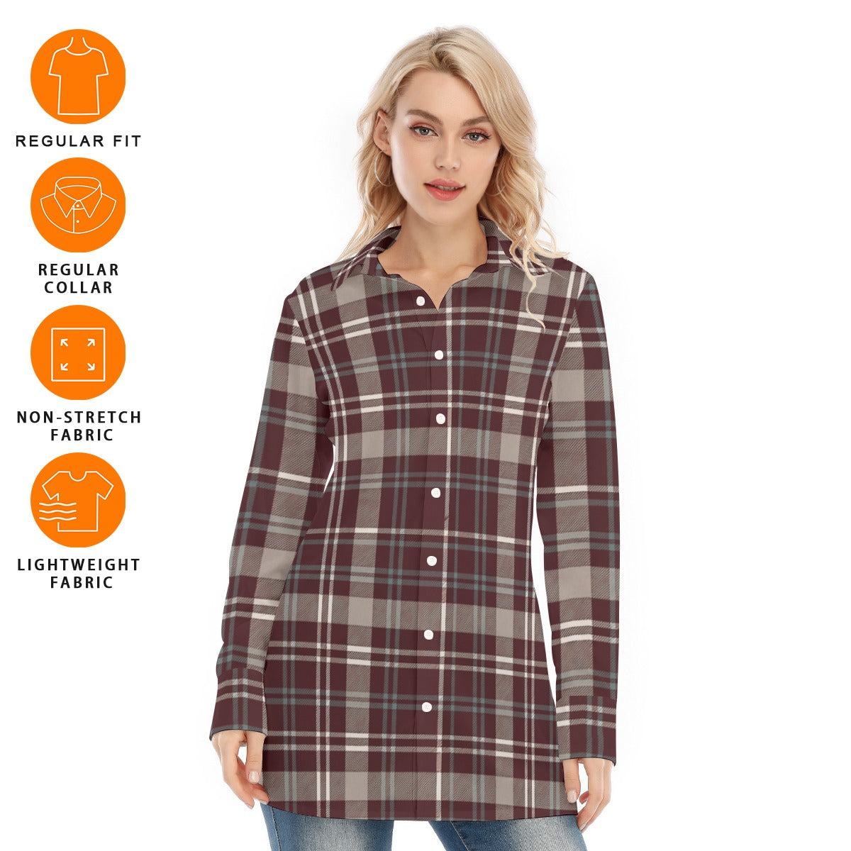 Texas Tartan Plaid A&M - Aggies  Women's Long Shirt