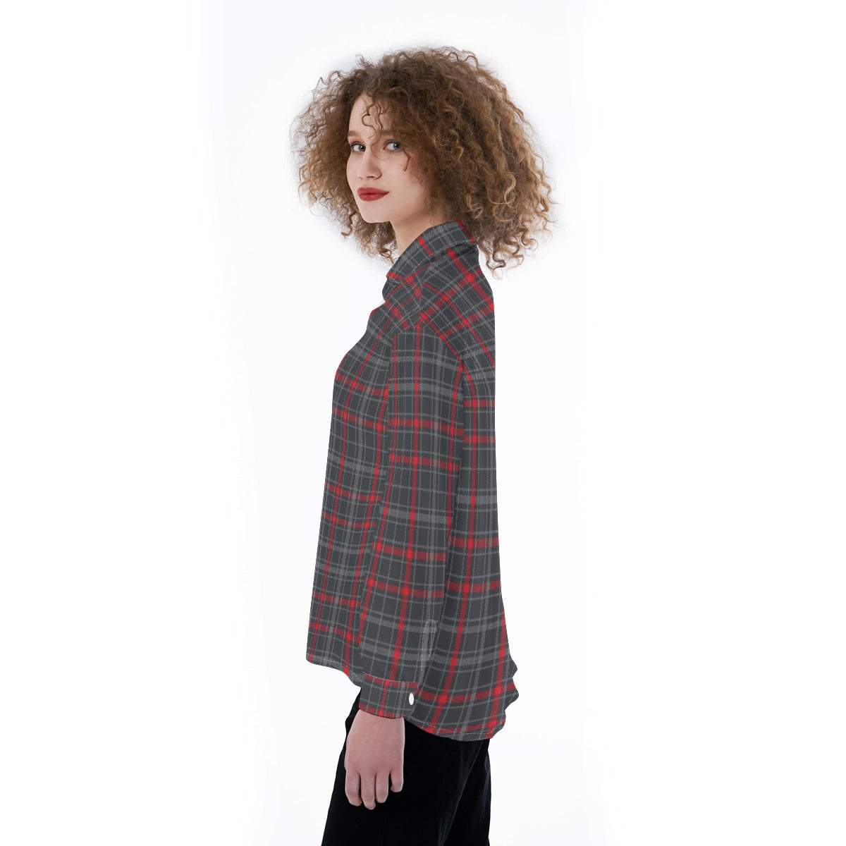 New Mexico Tartan Plaid Lobos Women's Satin Shirt