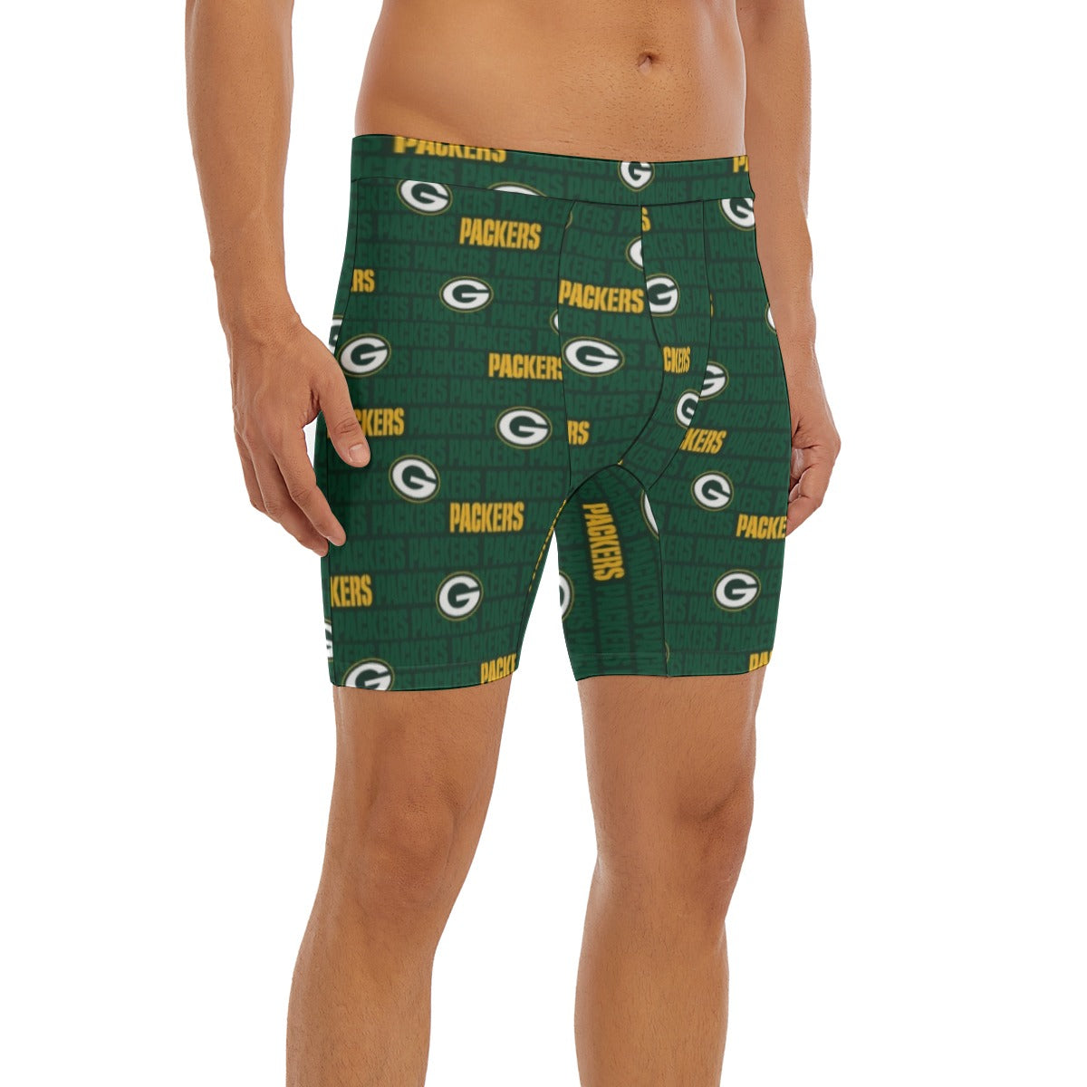 Green Bay Football Game Day All-Over Print Men's Long Boxer Briefs