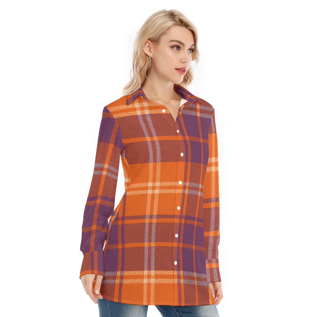 Clemson - Tigers tartan plaid  Women's Long Shirt