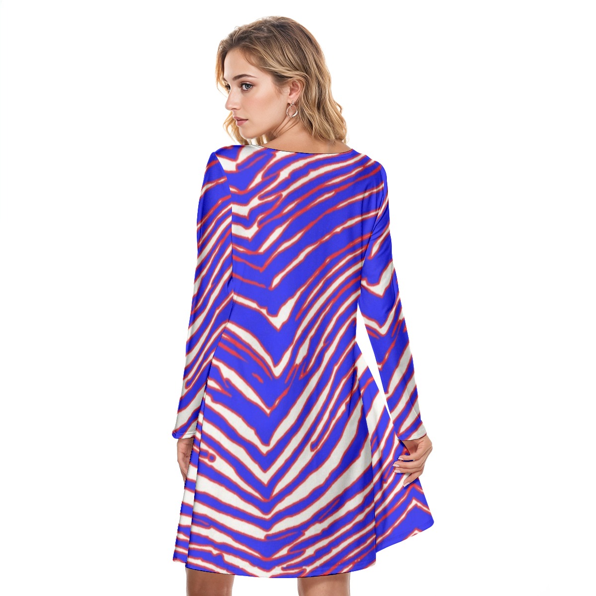 Buffalo Bills Zubaz Women's Round Neck Dress|190GSM Cotton
