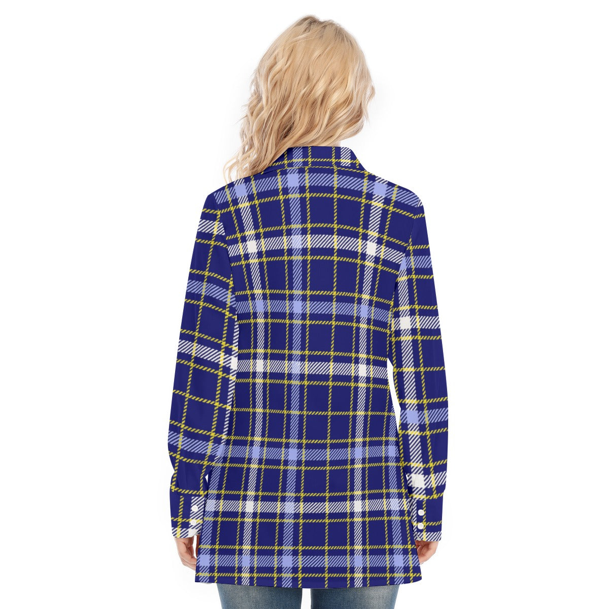 Michigan Tartan Plaid Wolverines Women's Long Shirt