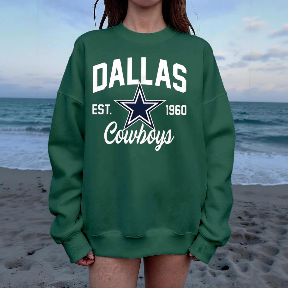 Dallas Cowboys Drop Shoulder Crew Neck Sweatshirt