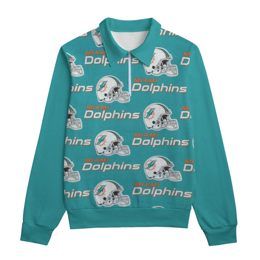 Miami Football Game Day All-Over Print Unisex Lapel Sweatshirt | 310GSM Cotton