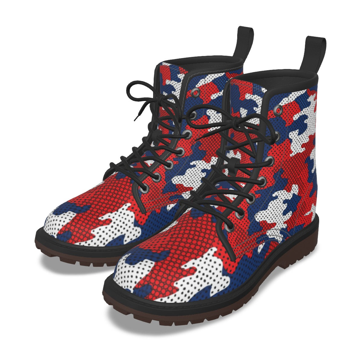Urban Legend Mississippi Ole Miss Red and Navy Camo Martin Short Boots – Rebels-Inspired Streetwear