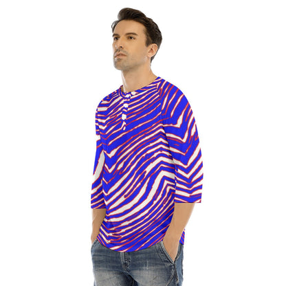 Buffalo Bills Zubaz Men's Bracelet Sleeve T-shirt With Button Closure