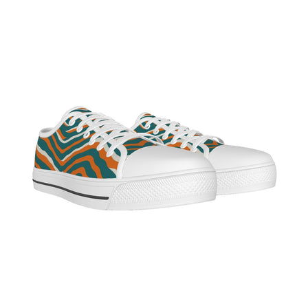 Miami Football Game Day All-over Print Women's White Sole Canvas Shoes