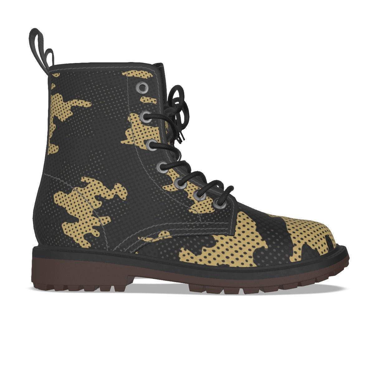 Urban Legend Colorado Boulder Gold and Black Camo Martin Short Boots – Bold Buffaloes-Inspired Stree