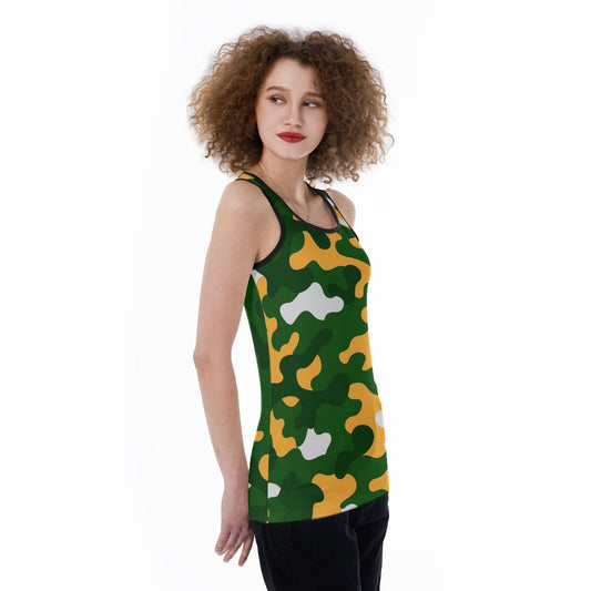 Green Bay Football Game Day All-Over Print Women's Back Hollow Tank Top
