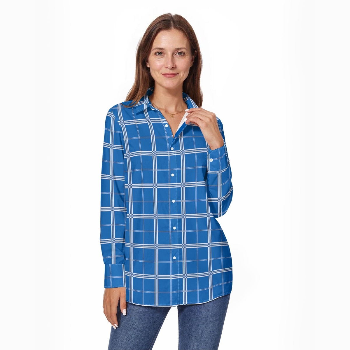 Kentucky Tartan Plaid Wildcats Women's Long Sleeve Shirt