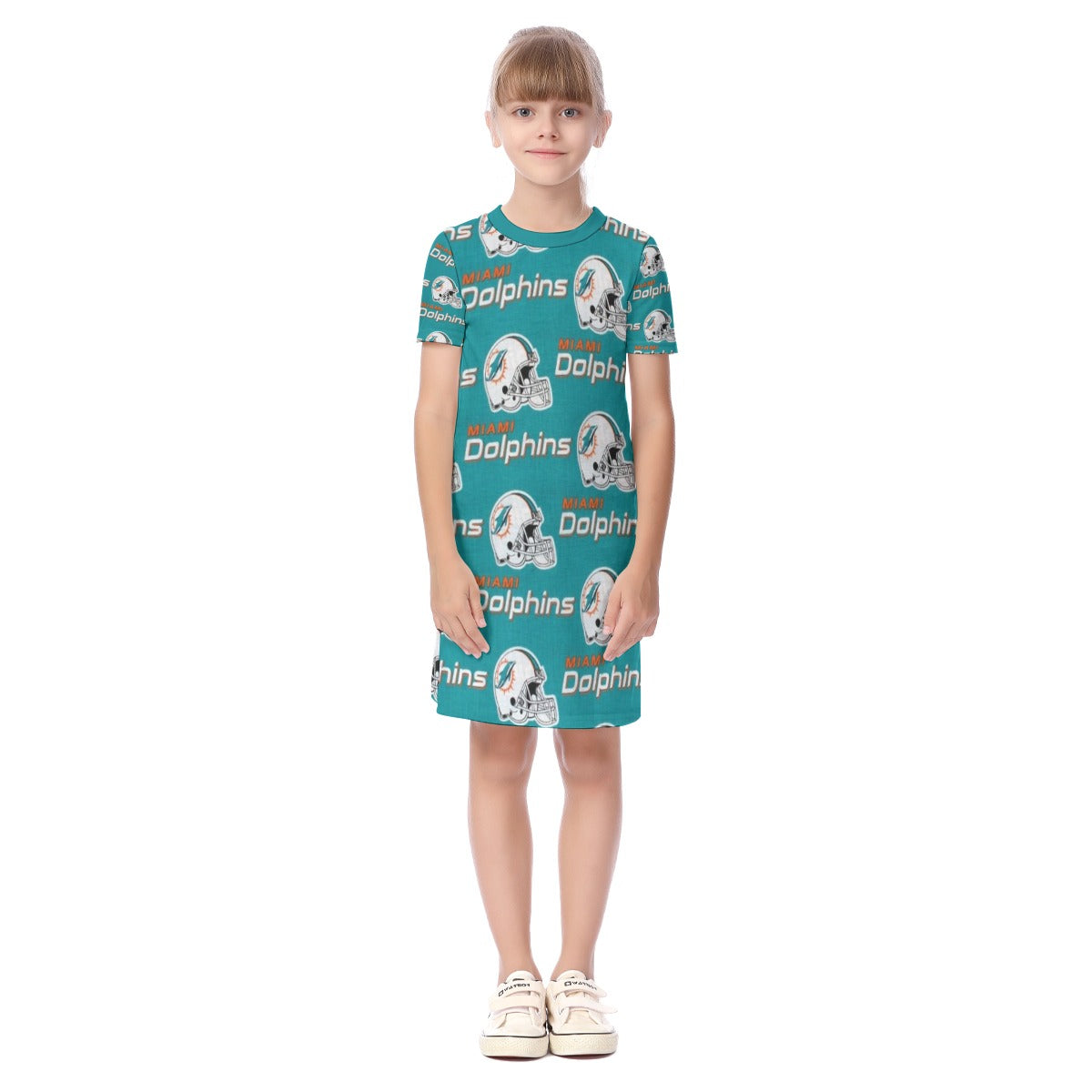 Miami Football Game Day All-Over Print Kid's Short Sleeve Dress