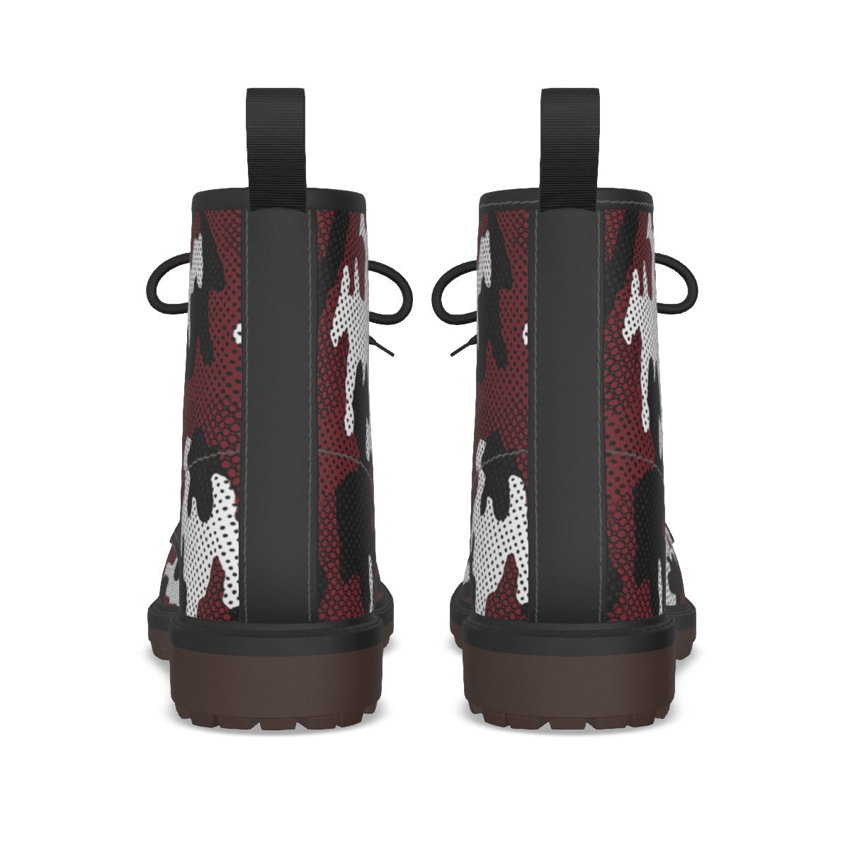 Urban Legend Texas A&M Maroon and White Camo Martin Short Boots – Aggies-Inspired Streetwear for Gam