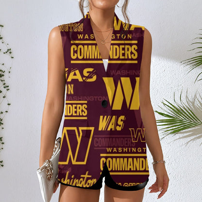 Washington Commanders Women's Sleeveless Blazer-Style Vest