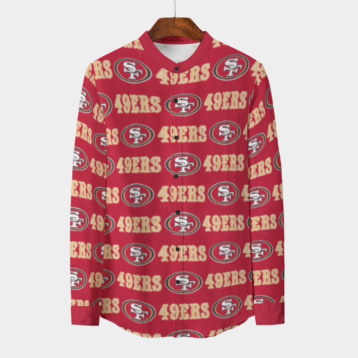 Urban Legend San Francisco 49ers Stand Collar Shirt With Long Sleeve | 110GSM Imitation Flax