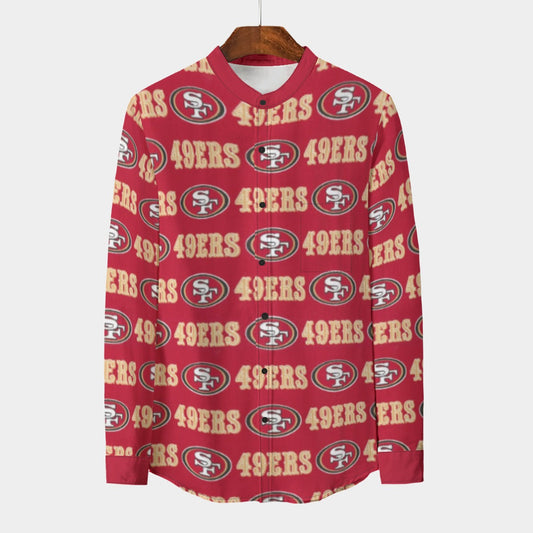 Urban Legend San Francisco 49ers Stand Collar Shirt With Long Sleeve | 110GSM Imitation Flax