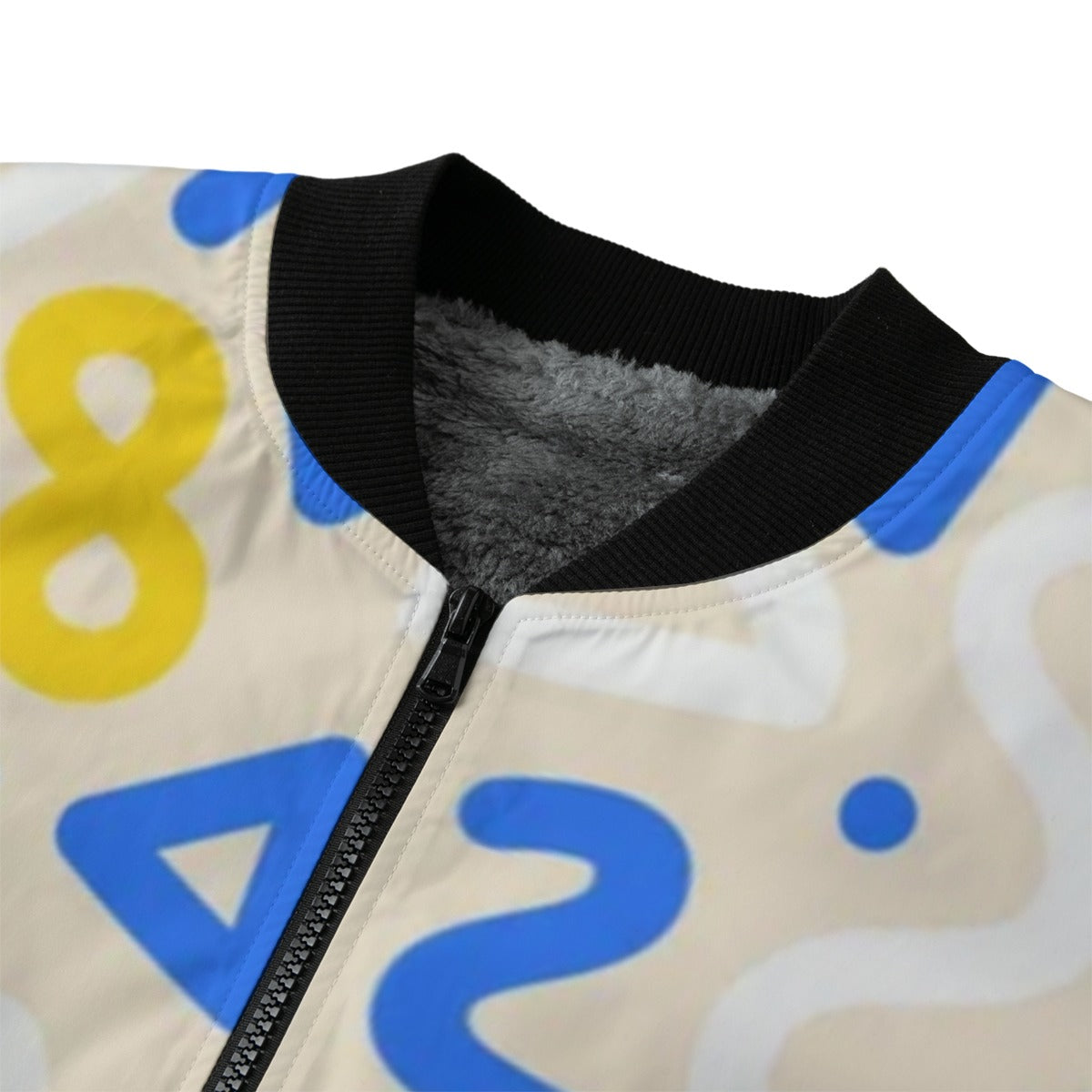 Urban Legend 90s Street Icons Colorful Geometric Pattern Fashion Fleece Bomber Jacket