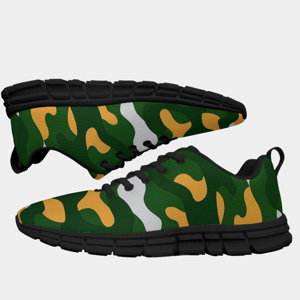Green Bay Football Game Day All-Over Print Men's Sports Shoes With Black Sole
