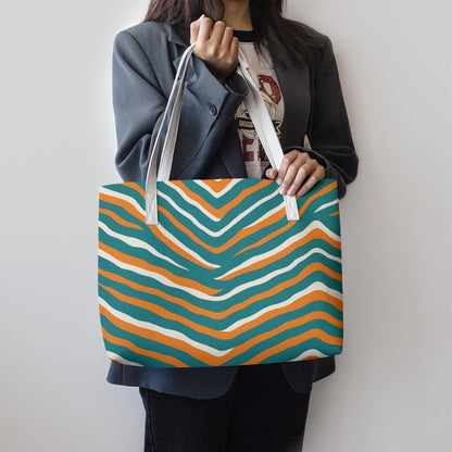 Miami Football Game Day Stylish PU Leather Tote Bag