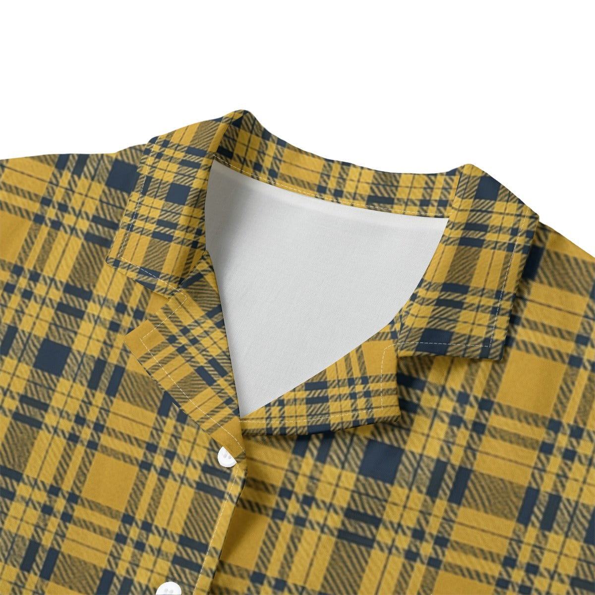 Georgia Yellow Jackets Tartan Plaid  Women's Hawaii Shirt | Rayon