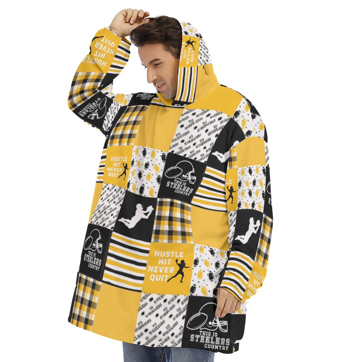 All-Over Print Unisex Sherpa Fleece Hoodie Blanket