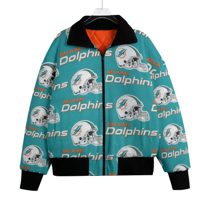 Miami Football Game Day All-Over Print Unisex Knitted Fleece Lapel Outwear