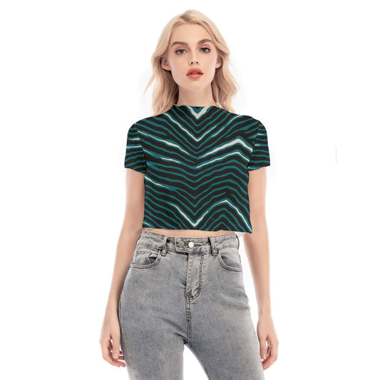 Philadelphia Football Game Day All-Over Print Women's Short Sleeves Mesh Crop Top