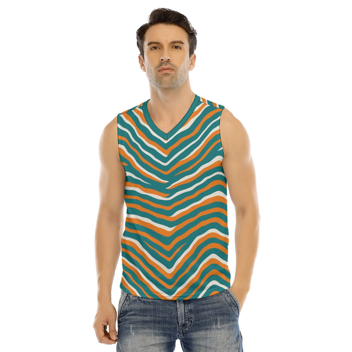 Miami Football Game Day All-Over Print Men's V-neck Tank Top