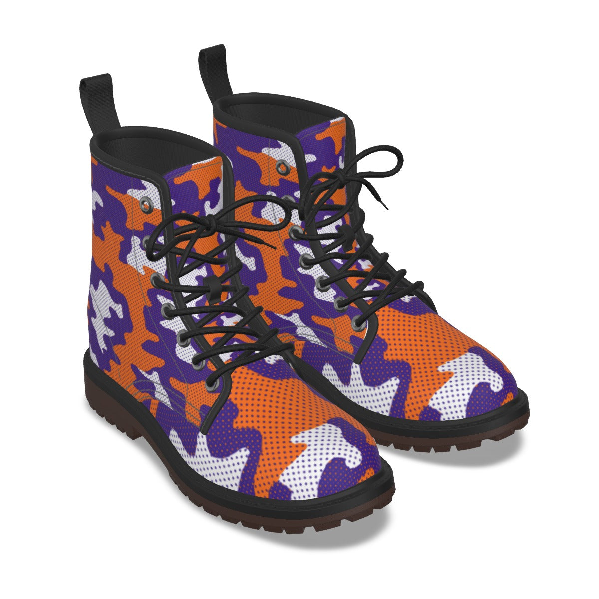 Urban Legend Clemson Orange and Purple Camo Martin Short Boots – Tigers-Inspired Game Day Streetwea