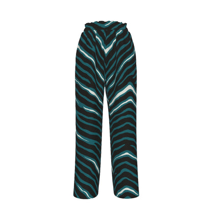 Philadelphia Football Game Day All-Over Print Women's Faux Silk Wide-Leg Pants
