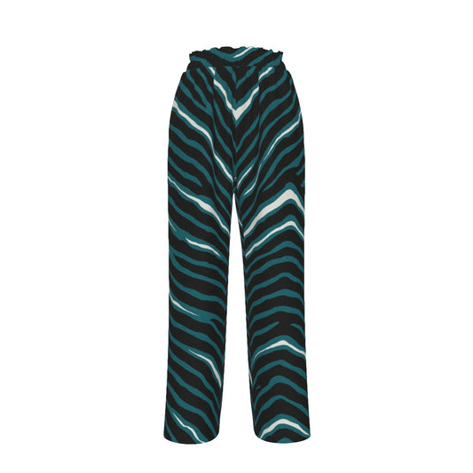 Philadelphia Football Game Day All-Over Print Women's Faux Silk Wide-Leg Pants