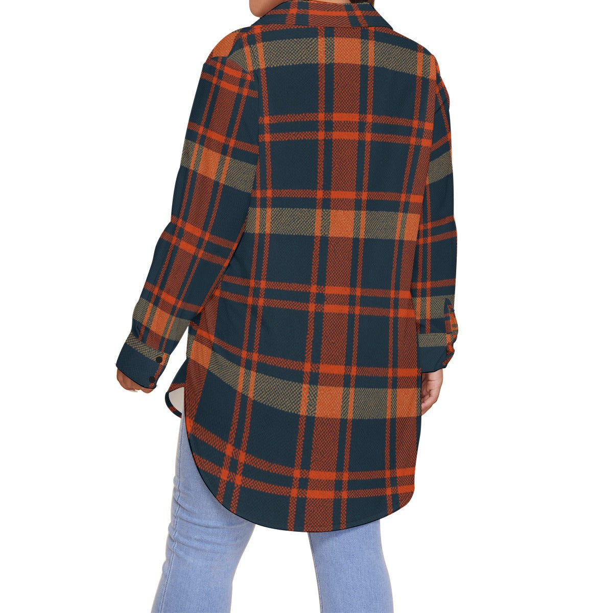 Auburn - Tigers Tartan Plaid Women's Shirt With Long Sleeve(Plus Size)
