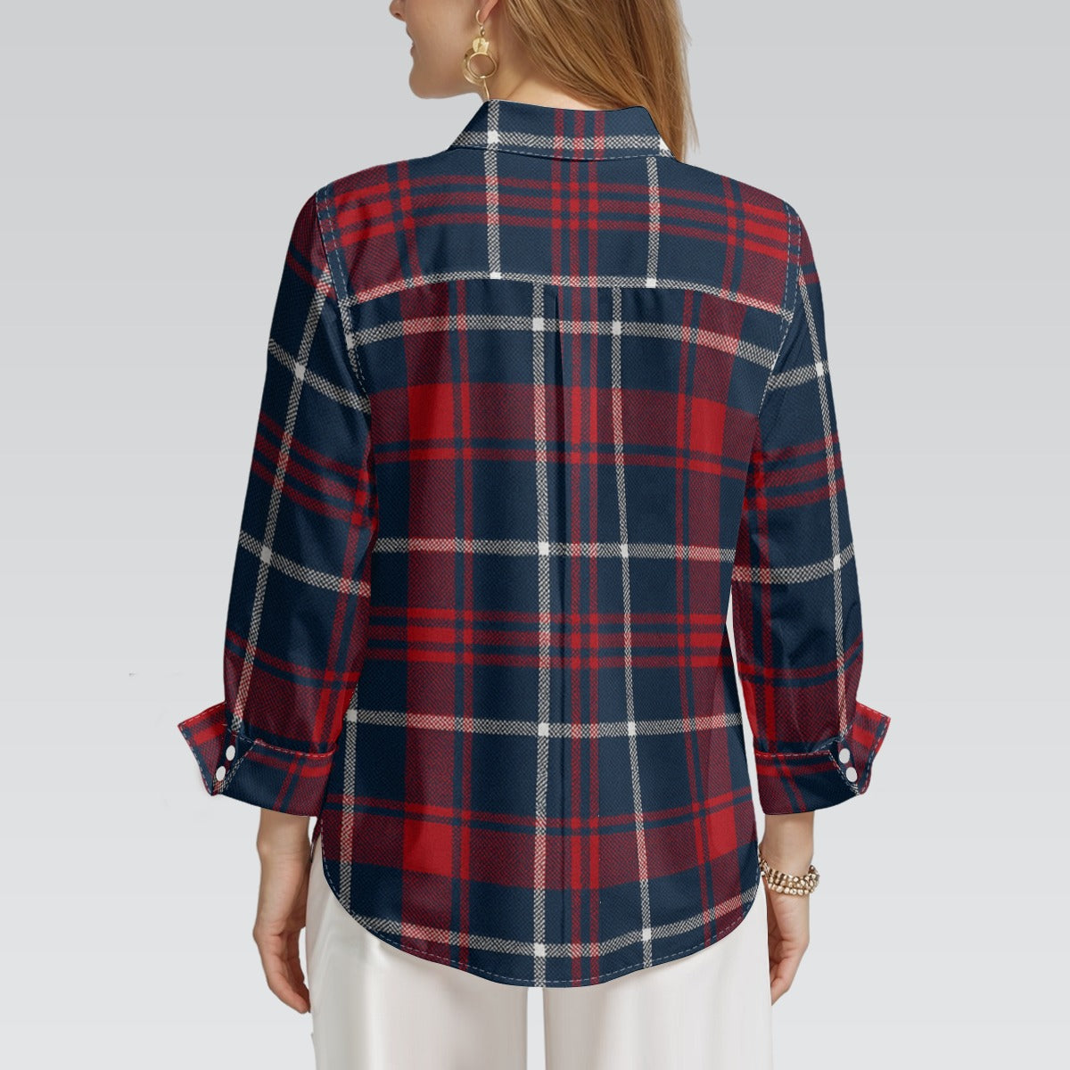 Arizona - Wildcats tartan plaid Women's 3/4 Sleeve Shirt