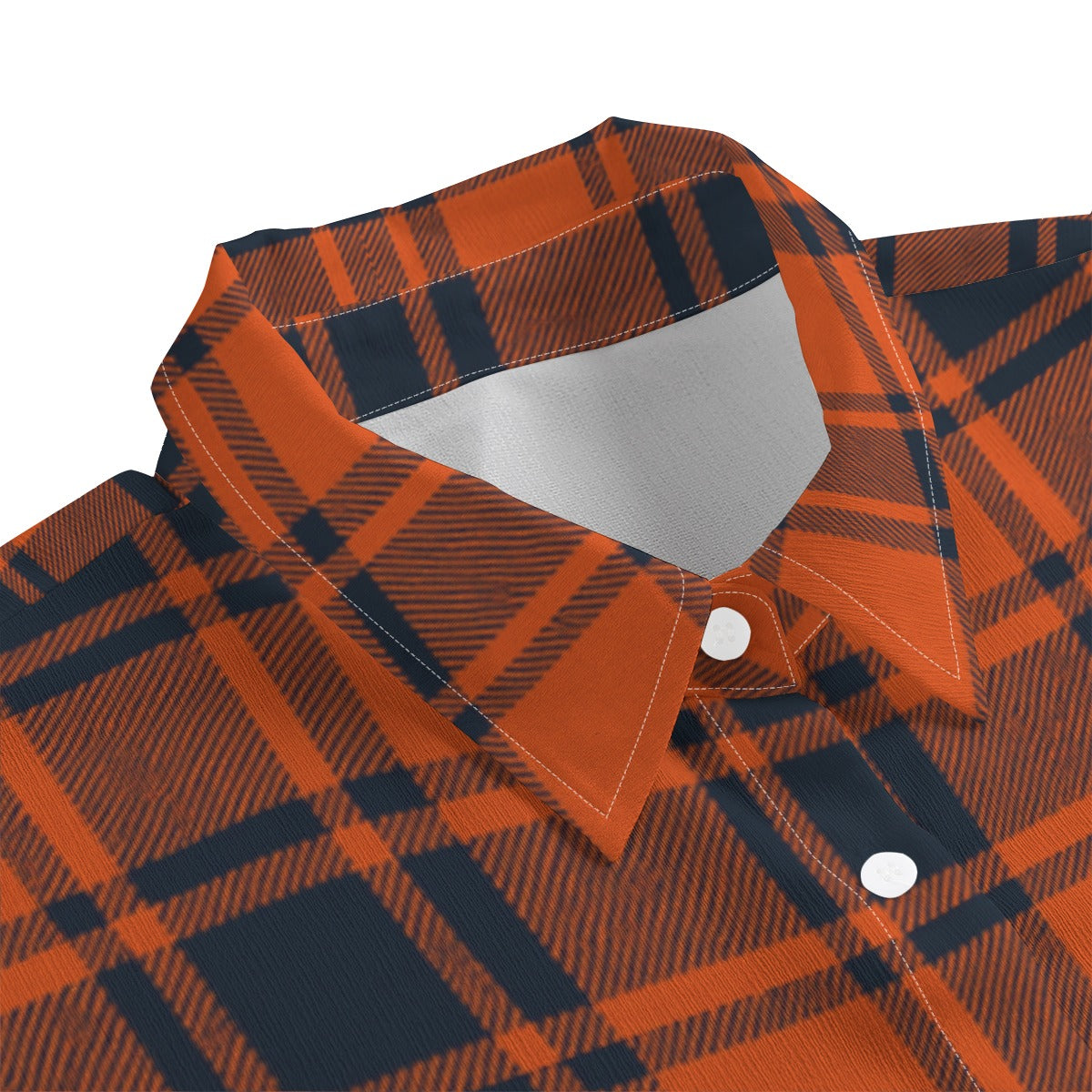 Illinois Urbana - Fighting Illini Tartan Plaid Women's Chiffon Shirt With Elbow Sleeve