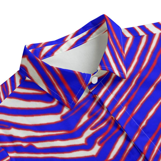 Buffalo Bills Zubaz Men's Lapel Collar Shirt With Concealed Placket |115GSM Cotton poplin