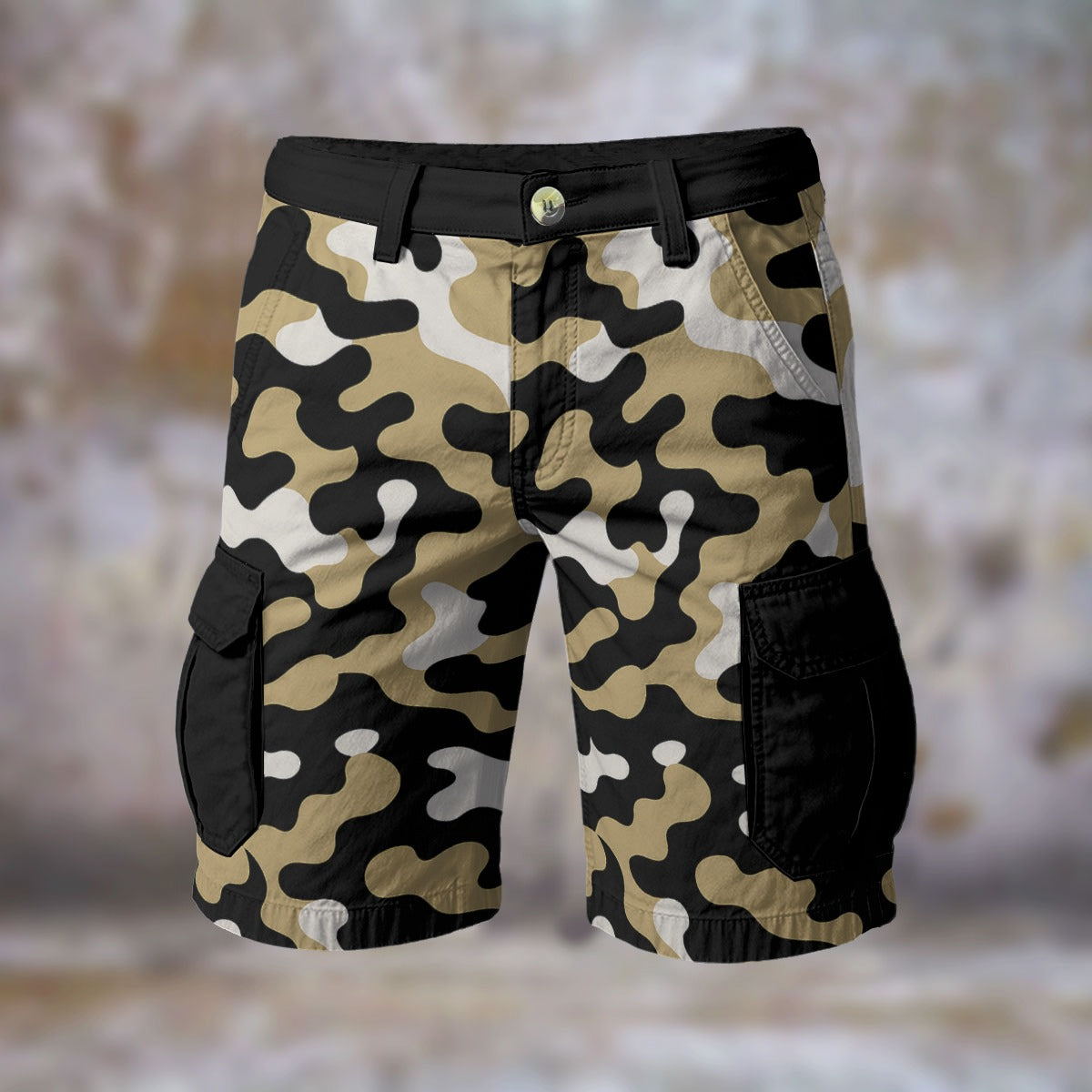 Urban Legend New Orleans Saints Gold Black White Camo Cargo Shorts