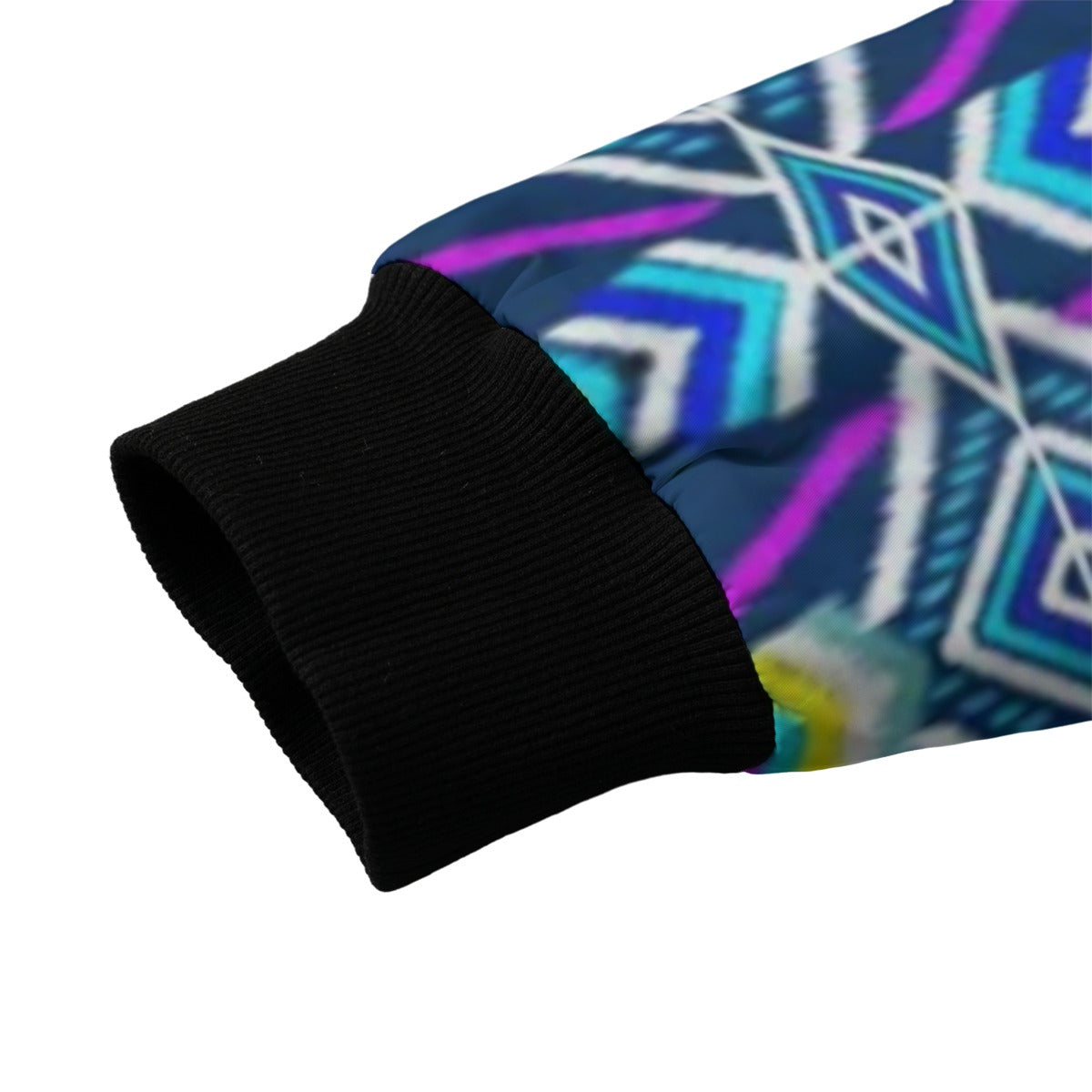 Neon Nights Vibrant Geometric Diamond Cross Fleece Bomber Jacket – Bold Streetwear Energy