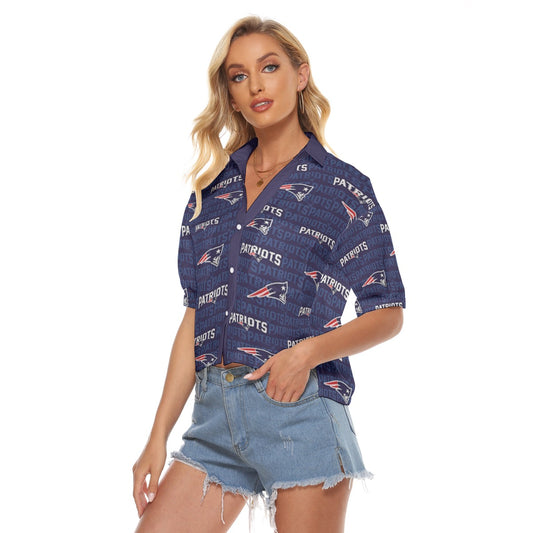 New England Football Game Day All-Over Print Women's V-neck Shirts