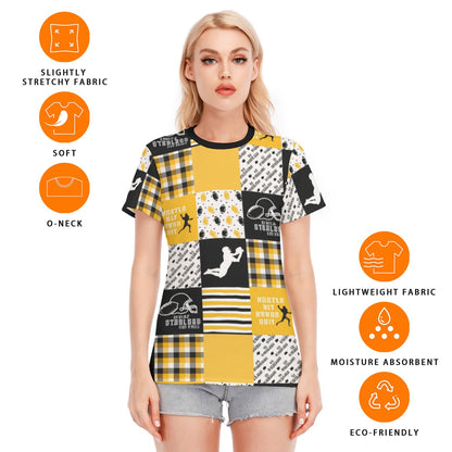All-Over Print Women's Round Neck T-Shirt | 190GSM Cotton