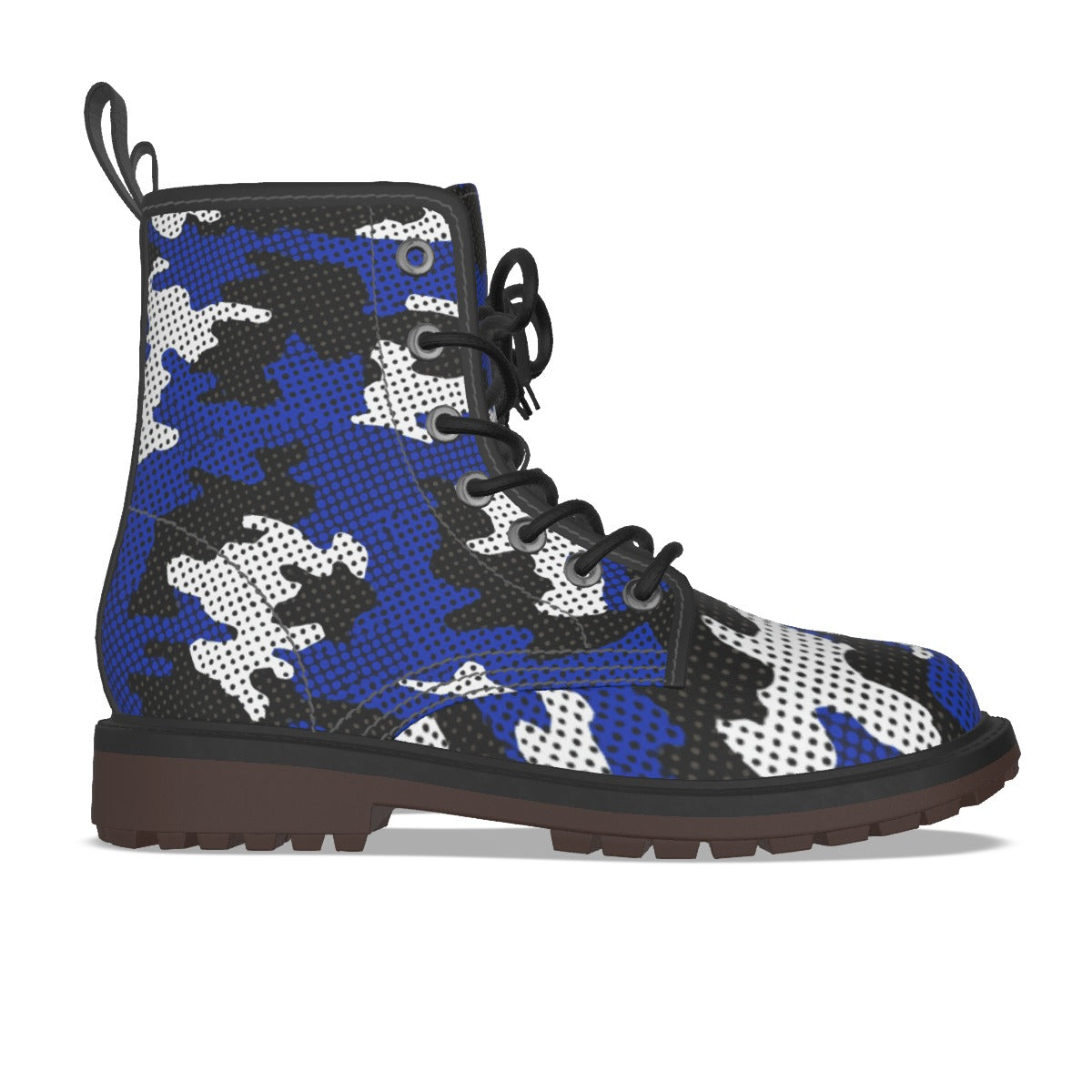 Urban Legend Kentucky Blue and White Camo Martin Short Boots – Wildcats-Inspired Streetwear for Game