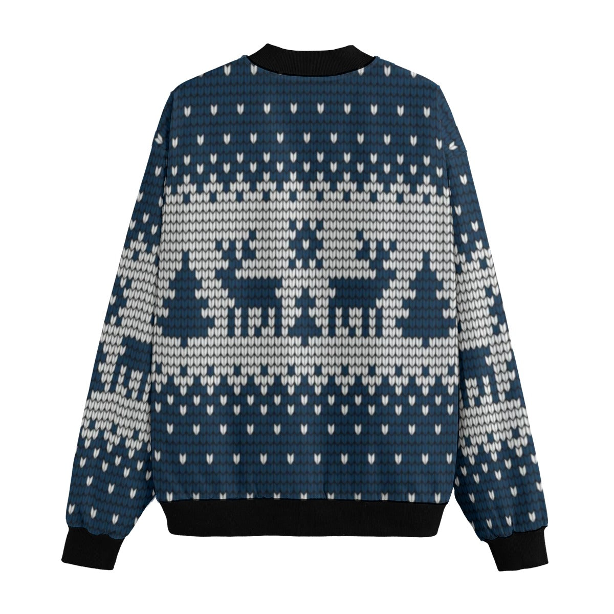 Urban Legend Snow Knitted Christmas and New Year Fleece Bomber Jacket