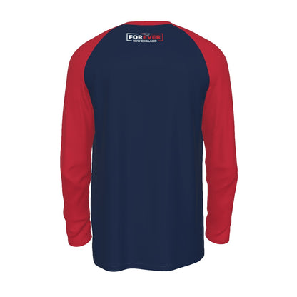 New England Football Game Day All-Over Print Men's Raglan Long Sleeve T-shirt  | 190GSM Cotton
